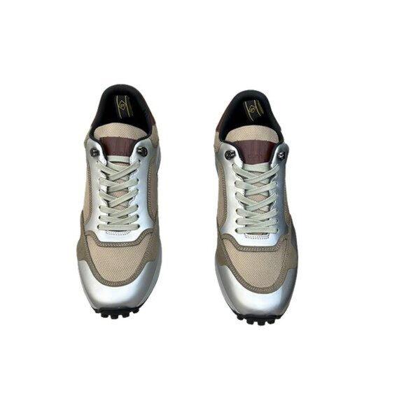Dunhill Mens Daily Breathable Sports Shoes Silver/Tan - Picture 1 of 10